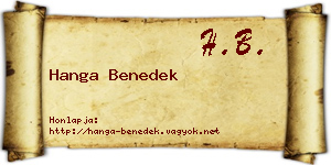 Hanga Benedek névjegykártya