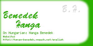 benedek hanga business card